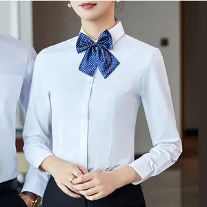 Wadah kantor seragam hotel staf blus ukuran besar kemeja kaus wanita motif bunga