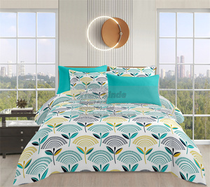 Juego <span class=keywords><strong>de</strong></span> <span class=keywords><strong>sábanas</strong></span> <span class=keywords><strong>de</strong></span> 6 piezas con estampado floral <span class=keywords><strong>de</strong></span> bambú barato, tamaño King Queen con sábana bajera plana, funda <span class=keywords><strong>de</strong></span> almohada, juego <span class=keywords><strong>de</strong></span> cama para uso en Hotel - Product Image 3