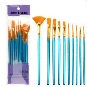 Juego de 10 Pinceles de Pelo de Nailon, Pinceles de Pintura Profesionales con Mango de Plástico Colorido para Principiantes - Product Image 3