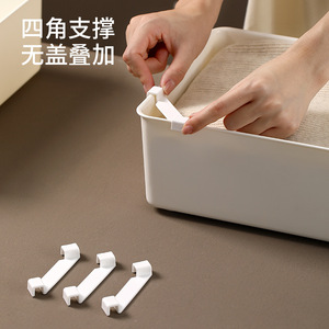 Plastic Storage <b>Bin</b> <b>Rectangle</b> White Stackable With Auxiliary Support For Bedroom Organization - Product Image 4