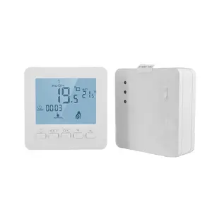 HY02B05RF tombol RF nirkabel, termostat pemanas untuk ketel Gas layar sentuh Digital dapat diprogram gaya sederhana