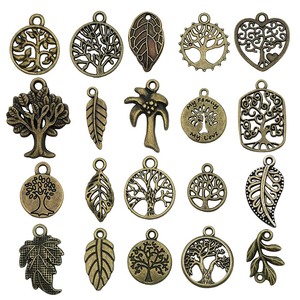 Colgante Árbol de la Vida de Aleación de Zinc, Tamaño Mediano, Accesorios de Joyería DIY para Hacer Pulseras y Collares con Diseños de Hojas y Corazones - Product Image 5