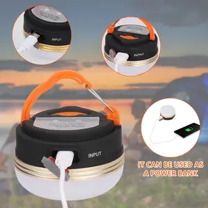 ホット販売新しいデザインUSB充電式テントライト懐中電灯屋外ポータブル照明3モード防水3 LEDキャンプライト