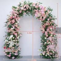Arche de roses artificielles en soie rose personnalisée pour anniversaire, remise de diplôme, mariage, événement, fête, Noël, décoration de restaurant, bar