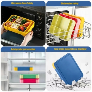 Children's and Students' Lunch Boxes Sealed in Compartments Fruit Salad Boxes Work <strong>Microwave</strong> Heating Bento Boxes - Product Image 6