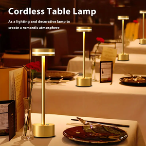 便携式无绳发光二极管台灯3色触摸控制可充电铝柔性金属简约设计，用于明亮的房间装饰 - Product Image 4