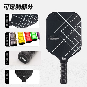Raquette de pickleball en fibre de verre à face large sans bordure, pour l'entraînement, avec sac de transport et ensemble de balles - Product Image 4