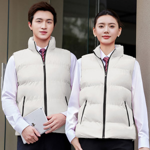 Chaleco de Algodón Cálido para Otoño e Invierno, Hecho a Medida, Color Azul Marino Sólido, Fibra de Poliéster Gruesa, para Uso en Trabajo al Aire Libre para Mujeres - Product Image 3