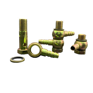 Connecteur de tuyau hydraulique 57 mm, tête sphérique filetée, vis creuse plate avec joint pour tuyau diesel - Product Image 1