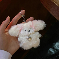 Offre Spéciale mignon en peluche lapin porte-clés pendentif porte-clés breloque pour sac à dos sac à main pendentif porte-clés poupée clé pendentif