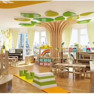 Chiquitos豪华儿童图书馆装饰创意书架和幼儿园环境展示柜木质书架装饰