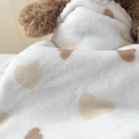 Couverture de couchage pour bébé en flanelle polaire Mora avec cœurs, personnalisable, pour nouveau-né et nourrisson, vente directe usine