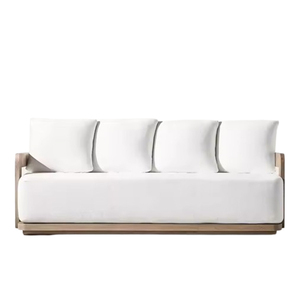 Ensemble de canapés d'extérieur modernes en teck vieilli, plusieurs designs, pour jardin, cour, hôtel, villa - Product Image 4