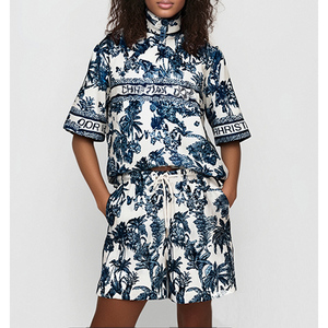 High Quality Famous Women's Fashion Casual <b>Shorts</b> Cloth Sets Summer Custom Size Two Piece Luxury Women Clothing Set - Product Image 1