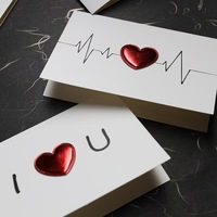 Carte de Vœux Saint-Valentin en Gros Très Demandée, Carte d'Anniversaire avec Motif Cœur Battant pour Cadeau de Saint-Valentin en Papier