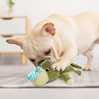 Jouet interactif sonore pour animaux de compagnie en gros, jouet durable en velours de maïs pour chien, jouet couineur en peluche pour chiot (éléphant, dinosaure, canard)