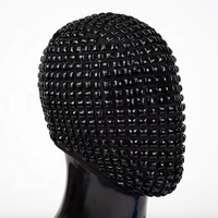 Discothèque Rivet Couvre-chef Noir Strass Masque GoGo Danse Porter Robe De Soirée Bar Ds Performance Cheveux Ornements Accessoires