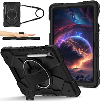 Étui antichoc pour Samsung Tab S10 Lite S10 FE S9 FE S9 avec support pour stylet, support rotatif à 360°, dragonne et bandoulière, pour enfants, OEM ODM
