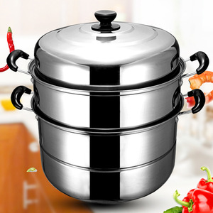 Stainless Steel Two Layer <b>Steamer</b> 24-32Cm With <b>Steamer</b> Basket For Induction And Gas Cooker Multi Layer Buns Rice <b>Steamer</b> - Product Image 4