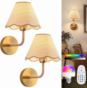 Applique murale scandinave moderne en bronze avec abat-jour cloche en cristal blanc, ampoule LED blanc chaud 3500K, commande par interrupteur, douille E26, pour salon - Product Image 3