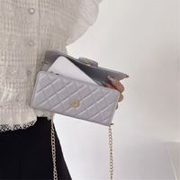 Sac de téléphone portable en cuir véritable personnalisé, mini pochette bandoulière avec chaîne, portefeuille porte-monnaie