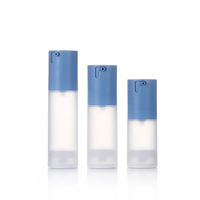Bouteille de lotion ronde sérigraphiée en gros d'usine, bleue, pour pompe pulvérisatrice de 15ml/30ml/50ml, pour masques faciaux et crèmes pour les yeux