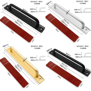 Poignée coulissante robuste en alliage d'aluminium noir moderne, sans perçage, pour portes de grange, armoires et placards - Product Image 5
