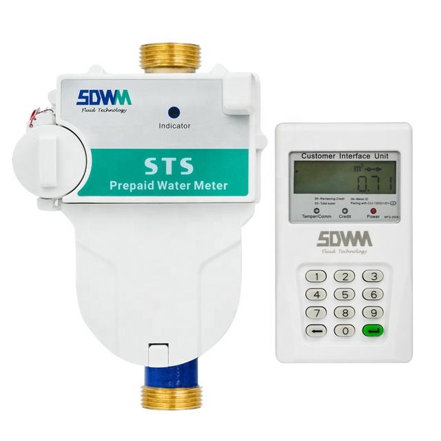 Multi Jet Sts Keypad Prepaid Brass Water Meter DN20 Flow Meters with Ciu