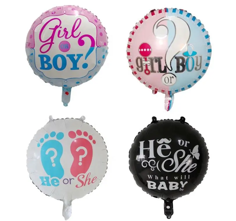 18 zoll Mädchen oder Junge Geschlecht Offenbaren Runde Folien Mylar Luftballons Junge oder Mädchen Baby Dusche Dekorationen Junge oder Mädchen banner und Luftballons