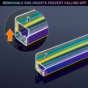 Estantes flotantes <span class=keywords><strong>de</strong></span> acrílico iridiscente <span class=keywords><strong>de</strong></span> arco iris <span class=keywords><strong>de</strong></span> neón, estante <span class=keywords><strong>de</strong></span> exhibición <span class=keywords><strong>de</strong></span> pared <span class=keywords><strong>de</strong></span> baño moderno para decoración del hogar con estilo - Product Image 6