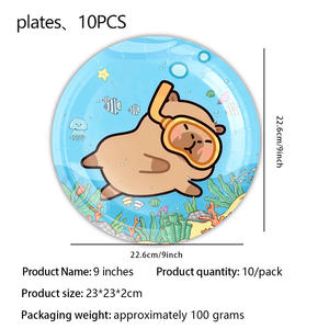 新しいイルカの誕生日、卒業式、感謝祭パーティーのデコレーションセット、子供向けのカスタマイズされた高品質紙皿 - Product Image 4