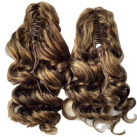 Extension capillaire longue queue de cheval bouclée brune pour femme, cheveux indiens, vierges non traités, Clip On, vente en gros, livraison gratuite