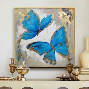 Quadro da Parete Dipinto a Mano, Arte Moderna Pop Art con Animali, Famosa Farfalla Astratta, Dipinto ad Olio Acrilico su Grande Tela JZ Arts - Product Image 1