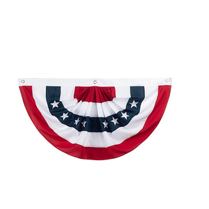 Entrega rápida 1.5x3FT Día DE LA Independencia Americana EE. UU. Medio plisado Fan Bunting Banderas decorativas para decoración interior y exterior - Product Image 1