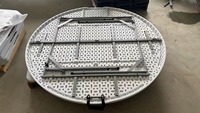 Table ronde pliante en plastique blanc de 5 pieds (60 pouces) pour 10 personnes, plateau en HDPE, économique, pour banquets, événements, repas, portable