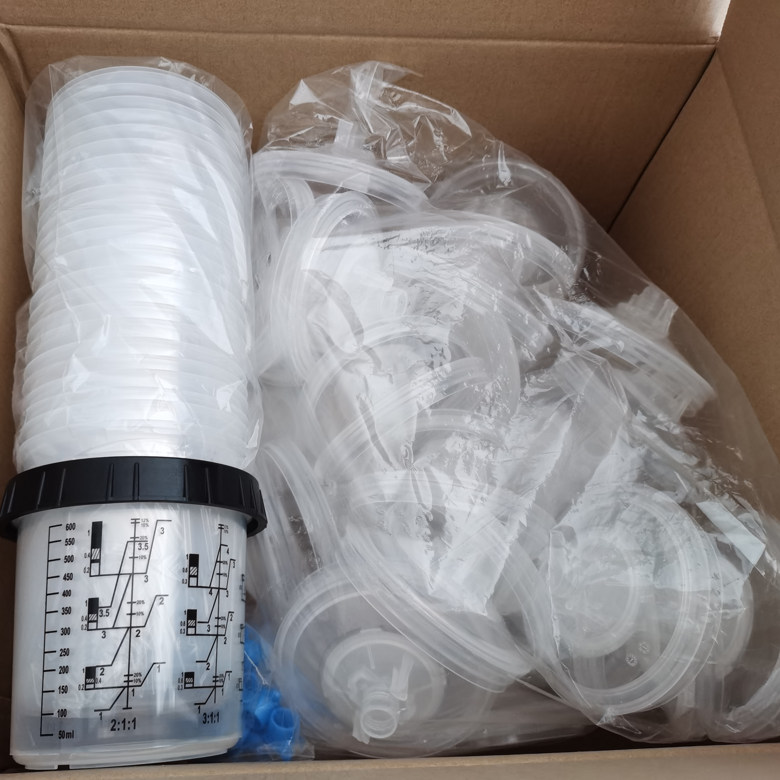 Чашка для Смешивания Краски 600 мл, полный комплект, Одноразовая чашка для распыления краски для пневматического пистолета