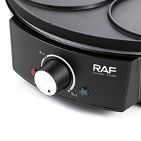 Crêpière électrique RAF, plaque chauffante plate pour crêpes, œufs et petit-déjeuner, avec un grand design de plaque chauffante ronde
