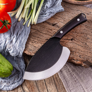 Couteau de chef professionnel Couteau de boucher en acier Super Sharp 4Cr14 avec manche en bois à face noire pour la coupe de la pêche à la viande - Product Image 6