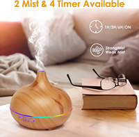 Diffuseur d'arômes d'huiles essentielles intelligent à ultrasons portable 500 ml avec LED, effet bois, pour la maison et le bureau, humidificateur d'air professionnel YS