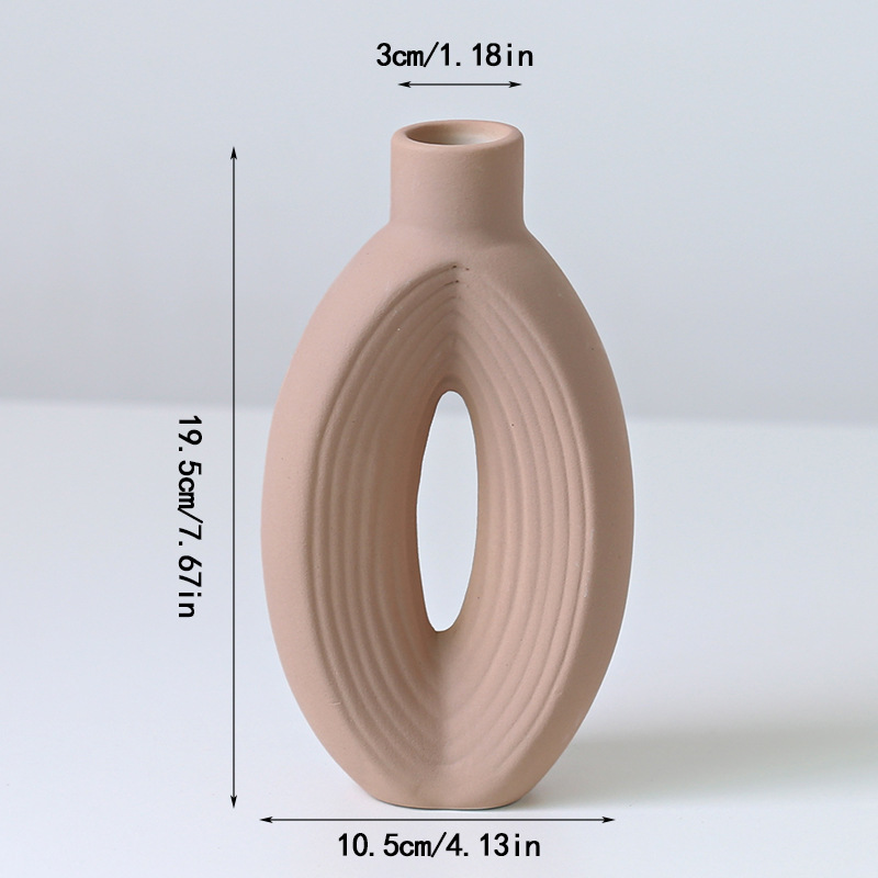 Donuts-brown striped vase