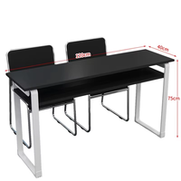 Bureau et chaises doubles en métal moderne pour l'école, la salle de classe et le bureau à domicile