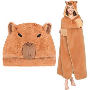 Manta con Capucha de Felpa para Mujeres y Niños, Premium, Suave, Cálida, Gruesa, Extra Grande, de Sherpa, con Capucha - Product Image 1