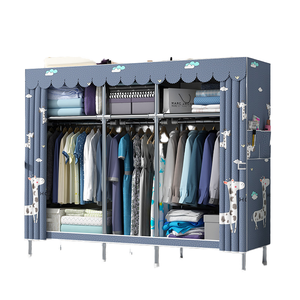 High Quality Portable Folding <strong>Canvas</strong> Fabric <strong>Wardrobe</strong> Sturdy and Waterproof for Kids for Home or Hotel Furniture - Product Image 3