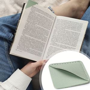 Cute Book Marker Mixed Colors Square Shape PU Leather Corner <b>Bookmark</b> Paper Clip for Reading - Product Image 2
