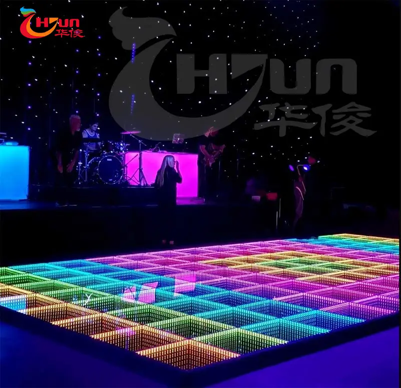 Party 3D Mirror RGB Color Changing Dance Floor Break-proof Easy Clean Led Dance Floor