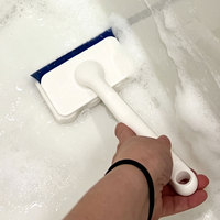Cepillo de Limpieza para Ducha 2 en 1 Desmontable con Esponja Nano y Cabezales Reemplazables de Espuma Viscoelástica para Azulejos, Vidrio y Bañera