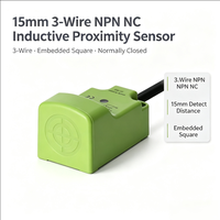 Capteur de proximité inductif NPN NC à 3 fils de 15 mm avec interrupteur normalement fermé intégré