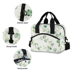 Insulated Lunch Bag Floral Tote <b>Cooler</b> Bag Zipper Portable Food Tote for Office School Travel - Product Image 5