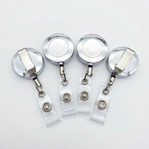 X57 Promotion Heavy Duty Retractable Metal <b>Badge</b> Reel <b>Id</b> Card <b>Holder</b> with Custom Logo Personalized Alloy <b>Badge</b> Reel - Product Image 1