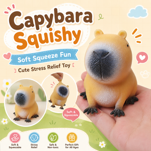 Kawaii Capybara Squeeze <b>Toy</b> Soft Plastic Slow Rising Animal Squishy for Student Birthday Party Favors Office <b>Desk</b> Decor - Product Image 4